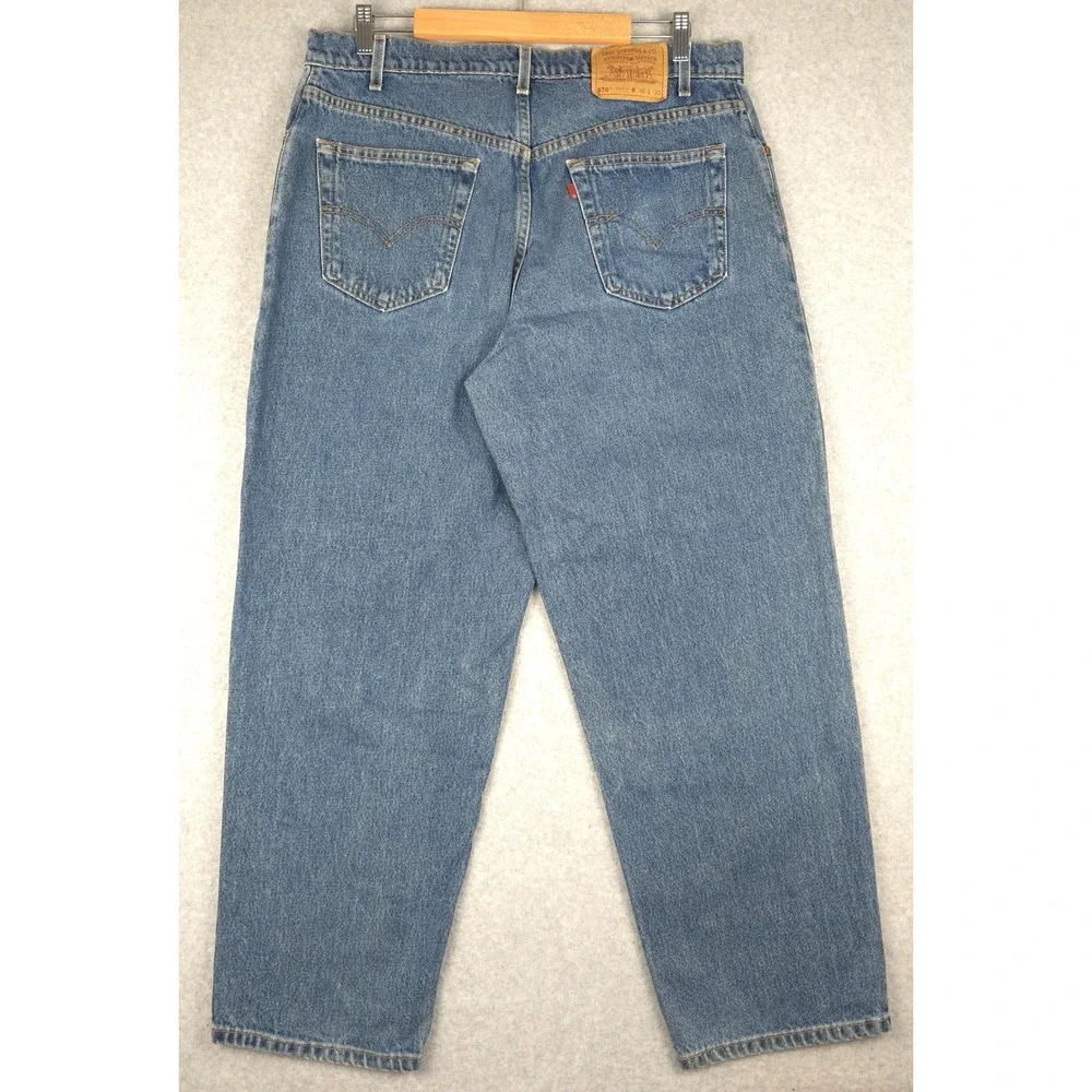 Vintage 90's Levi Strauss 570 Baggy Fit Jeans Mens 36x30 Blue Denim Pants Skater